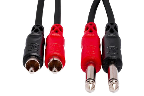 Hosa Stereo INTERCONNECT Cable, RCA 1/4" Male, Black, 3.3 Feet (HOS CPR201)...