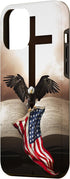 iPhone 12 Pro Max Pretty Christian Cross Bible A Bald Eagle Grip American Flag Case...