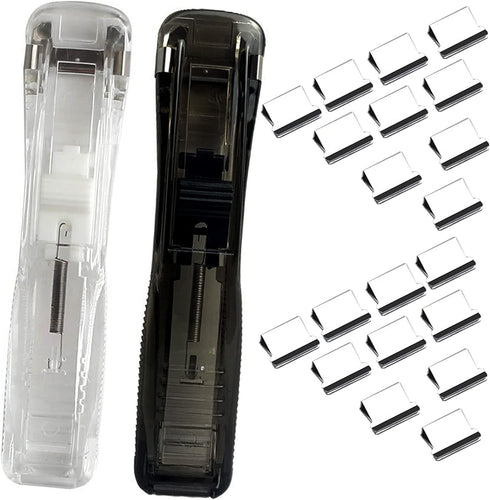 2 Pcs Metal Clip Pusher Stapler Clippers Modern Stapler Push Clamp Office Paper Clip Book Binding Machine Office Supplies Home Desk Accessories...