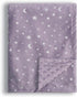 Baby Blanket for Boys Girls Soft Minky with Double Layer Dotted Backing, Star and Moon Printed 30 x 40 Inch Receiving Blanket (Violet)...