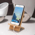 Bamboo Phone Stand Holder Adjustable Folding Phone Stand with Chargeable Hole for Desk...