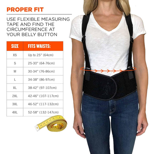 Ergodyne ProFlex 1600 Back Support Brace, 9" Extended Support, High Cut Front For Mobility, Small,Black...