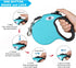 13 ft Retractable Dog Leash for Large Dogs up to 26 lbs,Tangle-Free Nylon Tape,Blue Dan S...