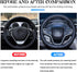 Car Steering Wheel Cover, 14 1/2-15 inch Non-Slip Soft Breathable Leather Automotive Steering Wheel Protecteor, Vehicle Accessories for Men Women,...