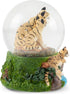 Elanze Designs Endangered Clouded Leopard 100MM Sturdy Glitter Water Wind Up Musical Snow Globe Tabletop Dresser Figurine Decoration Plays Tune We...