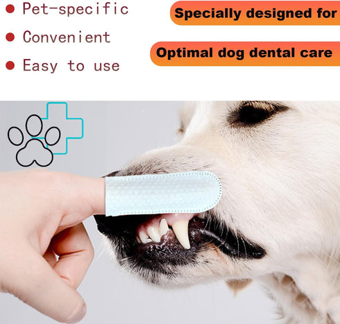 60 Pcs Pet Teeth Cleaning Wipes for Dogs and Cats, Disposable Mild Cleaning and Gum Care Pet Wipes for Refreshing Breath, Reducing Plaque and Tart...