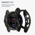 kwmobile Cover Compatible with Garmin Fenix 7S / Fenix 7S Solar - Cover Silicone Case for Fitness Tracker - Black/Silver...
