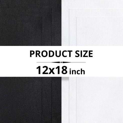 6PCS Aida Cloth 14 Count 3 Pieces Black Cross Stitch Fabric and 3 Pieces White Cross Stitch Fabric Cotton Embroidery Fabric for Needlework 14 Coun...