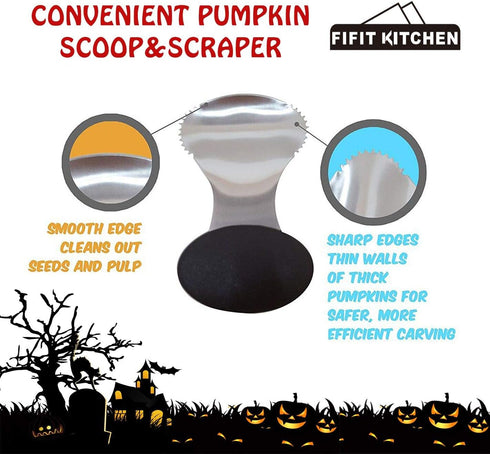 Diravo Kit-Includes 4 10 Stencils, Heavy Duty Stainless Steel Tool Set, Used As a Carving Knife for Pumpkin Halloween Decoration, one size, Black-...