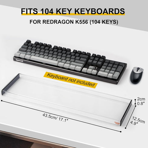 Desing Wish Keyboard Cover for Redragon K556, Water Resistant Half-Covered Acrylic Keyboard Dust Cover Anti-Cat Keyboard Lid Compatible with Redra...