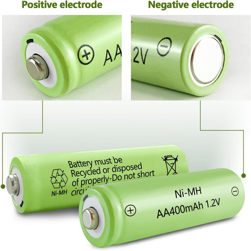 JINTION Solar Rechargeable Ni-MH AA Batteries AA 400 mAh Battery 8 Pack...