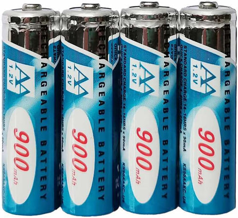 KINSUN 4-Pack Rechargeable Batteries 1.2V Ni-Cd AA 900mAh for Outdoor Solar Garden Light Landscape Lights Path Lights...