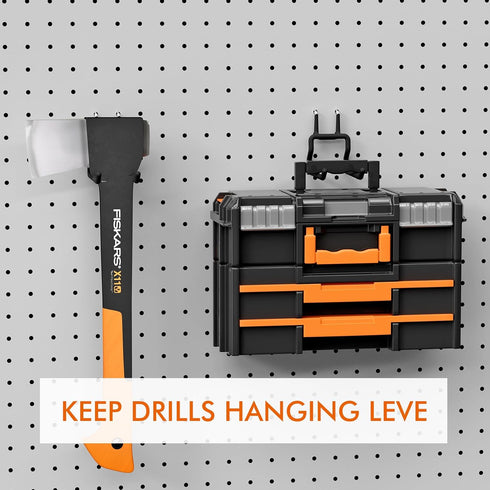 Utility Heavy Duty Pegboard Hooks - 5Pack Peg Board Accessories for Hanging Tools Fit 1/4" Peg Holes - Pegboard Organizer Black Large Tool Holders...