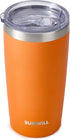 SUNWILL Travel Coffee Tumbler 20 oz, Insulated Mug with Lid, Stainless Steel Cup for Hot and Cold Drinks, Powder Coated Orange...
