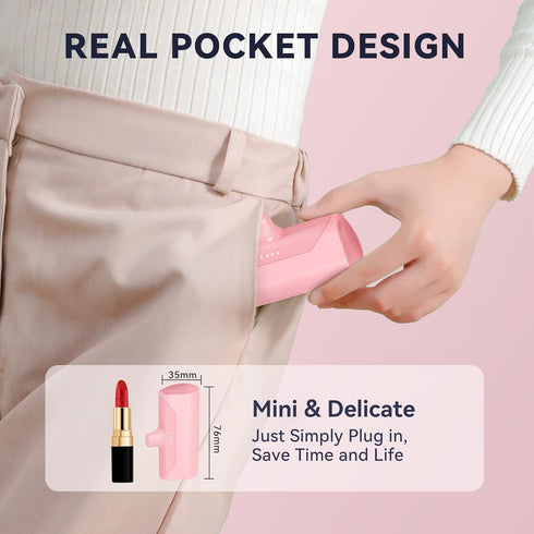 Mini Portable Charger Power Battery Charger 15W 4800mAh Small Portable External Power Bank Fast Charging Cordless Battery Charger for iPhone 14 13...