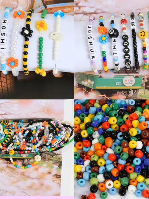 1000PCS 3mm Glass Beads for Jewelry Making,Glass Seed Beads Craft Beads for DIY Bracelets Necklaces Supplies Friendship Earring Ring Making (Mixed...