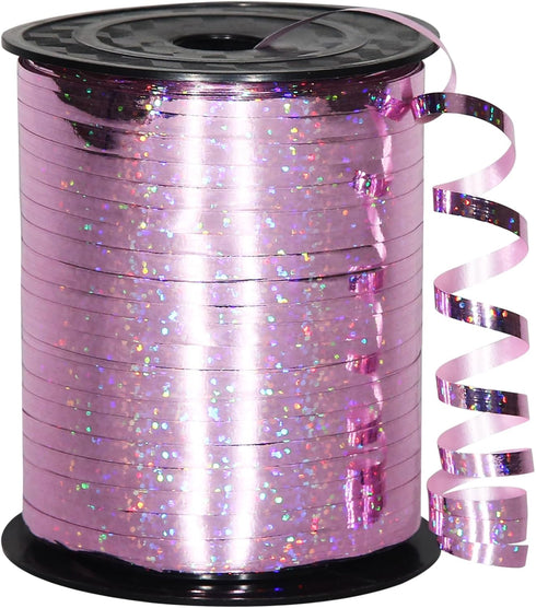 Pink Curling Ribbon, 500 Yard Pink Ribbon, Shiny Metallic Curling Ribbon for Gift Wrapping, Balloon Ribbon, Balloon String, Laser Thin Ribbon, Cur...