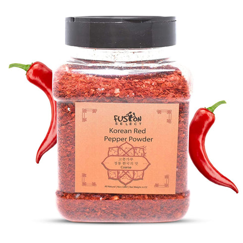 Fusion Select Korean Premium Non-GMO Gluten Free Red Chili Pepper Flakes Powder, Crushed Red Pepper Premium Gochugaru For Kimchi Seasoning, Chicke...