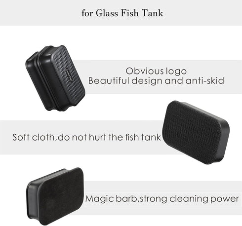 Carefree Fish Aquarium Small Magnetic Cleaner for Glass Fish Tank Magnet Brush Algae Scrapers (Magnetic Reinforcement No Floating)...