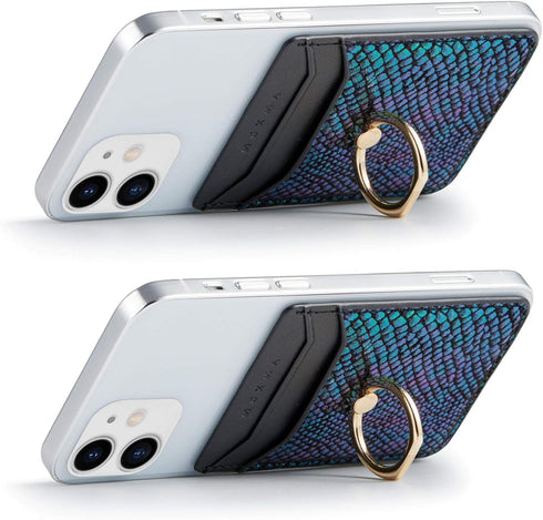 BIAJIYA Phone Card Holder RFID Leather Wallet Credit Adhesive Cell Case Stick-on Card Holder for Women and Men Back of Phone for Most of Smartphon...