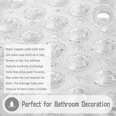 Yimobra Non Slip Bathtub Mat 40 x 16 Inch, Extra Long Shower Mat with Drain Holes, Machine Washable Baby Bath Mats, Strong Suction Cups for Bathro...