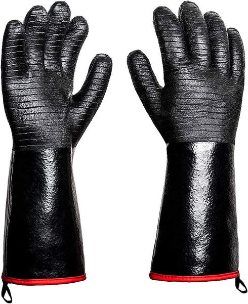 932°F Heat Resistant Gloves Non-Slip BBQ Gloves Waterproof Kitchen Gloves Fireproof Grilling Gloves Oil Resistant Barbecue Gloves Neoprene Coated ...