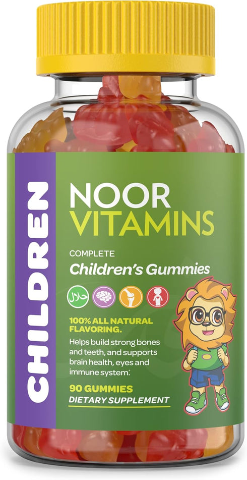 Halal Vitamins, Kids Vitamins, Kids Multivitamin Gummies Noor Vitamins: Vitamin C for Kids, D3, and Zinc for Immunity, B6 B12 for Energy. Non-GMO,...