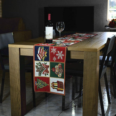 Homvare Christmas Table Setting Full Length Runner for Holiday Dinner, Friends & Family Gathering, Festivities, Cocktail Parties, Home Décor, Wove...