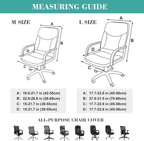 Jin Le Office Chair Cover- Medium, Khaki- Removable Computer Chair Cover for Office Chair with Zipper for Universal Rotating Chair Desk Chair Cove...