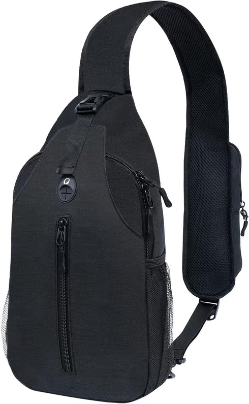 Sling-Bag Crossbody-Bag Women-Men Backpack-Daypack - Hiking Chest Travel with Water Bottle Pocket Portable Hiking Daypacks For Women Black...