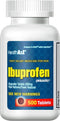 HealthA2Z® Ibuprofen 200mg | 500 Counts | Pain Relief | Body Aches | Headache | Arthritis | Cramps | Back Pain | Fever Reducer… (500 Count)...