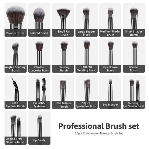 MAANGE Makeup Brushes 29 Pcs Makeup Kit, Premium Synthetic Foundation Powder Concealers Eye shadows Blush Brush Make up Brushes Set (Black, 29 Pie...