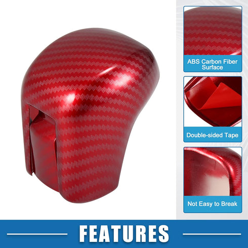 Gear Shift Knob Cover Automatic Transmission Lever Trim for Honda Civic 10th Gen 2016-2021 ABS Carbon Fiber Pattern Red...