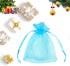 Boshen 100/200PCS Organza Gift Candy Sheer Bags Mesh Jewelry Pouches Drawstring Bulk for Wedding Party Favors Christmas (3" X 4"(100PCS), Teal Blu...