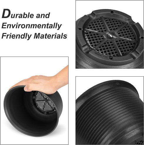 Plant Pots, Indoor Outdoor Plastic Plant Flower Pots with Multiple Drainage Holes and Tray for Garden Plant, 7 inch Planter Pots Suitable for All ...