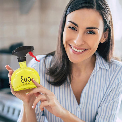 Evo Oil Sprayer Glass, Non-Aerosol for Olive, Cooking Oils, and Vinegars, Yellow, 6-Ounce Capacity...