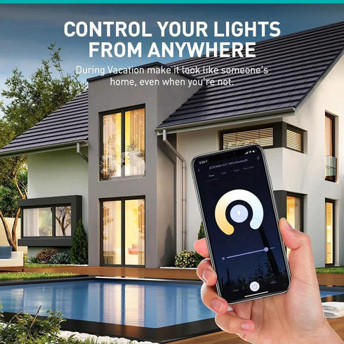 A19 Smart Light Bulbs, WiFi Bluetooth Color Changing LED Light Bulbs, Music Sync, 60W Equivalent 800LM, Dimmable, Supports Alexa, Google Assistant...