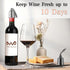 OWO Stainless Steel Wine Bottle Stopper, Reusable Wine Saver with Silicone Seal, Decorative Bottle Sealer, Keeps Fresh?Metal Black, 1 Pack)...