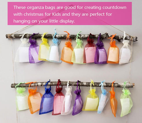100Pcs Organza Bags 3x4 Inches, Sheer Small Drawstring Jewelry Gift Candy Pouches Wedding Party Christmas Favor Bags (Mixed Color)...