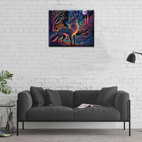 Aihonmin DIY Paint by Numbers for Adults Kids Beautiful fox Pattern Paint by Numbers DIY Painting Acrylic Paint by Numbers Painting Kit Home Wall ...