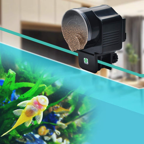 Lychee Aquarium Fish Feeder Vacation Aquarium Automatic Fish Food Dispenser Tank Feeder Timer Auto Feeders for Holiday Vacation Fish Dispenser (AF...
