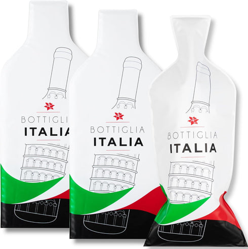 Bottle Italy | Triple-Layer Reusable Wine Travel Protector Sleeves for Glass Bottles | Impact & Leak Resistant | Bag Luggage | Airplane Cruise Car...