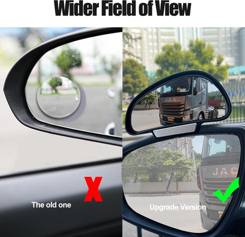 Car Blind Spot Mirror, HD Glasses Car Auxiliary Mirrors, Car Rearview Mirror Convex Wide Angle Stick + Clip On, Adjustable for Cars SUV Trucks Lef...