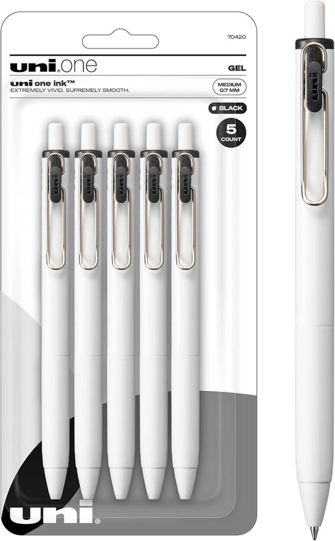 Uniball One Gel Pen 5 Pack, 0.7mm Medium Black Pens, Gel Ink Pens | Office Supplies Sold by Uniball are Pens, Ballpoint Pen, Colored Pens, Gel Pen...