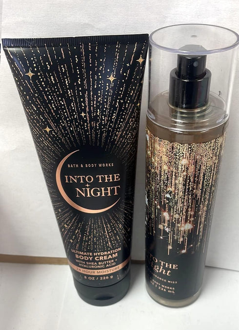 Bath & Body Works - Into the Night - Fine Fragrance Mist and Ultra Shea Body Cream - Full Size (Packaging Varies)...