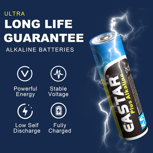 AA Batteries with Power Boost, Alkaline Double AA Batteries (10 Pack)- Ultra Long-Lasting, 10 Years Shelf Life, High-Performance 1.5V LR6 & AA Bat...