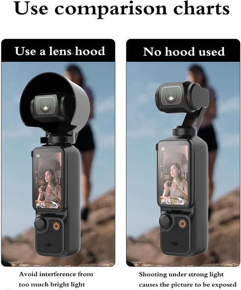 3 in 1 Pocket 3 Acessories Sun Hood, Camera Lens Sunshade Protector, Screen Cover Protector with Camera Frame for DJI OSMO Pocket 3, Dustproof Scr...