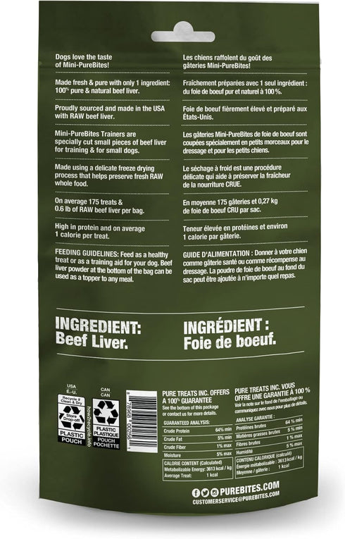 PureBites Mini Beef Freeze Dried Dog Treats, 1 Ingredient, Made in USA, 3oz...