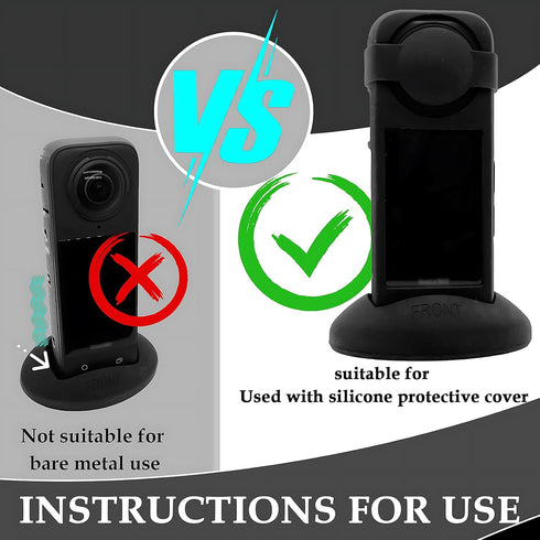 Silicone Protective Case for Insta360 ONE X4, Camera Lens Protector Cover with Insta 360 X4 Silicone Non-Slip Desktop Mount Stand Base Case Access...