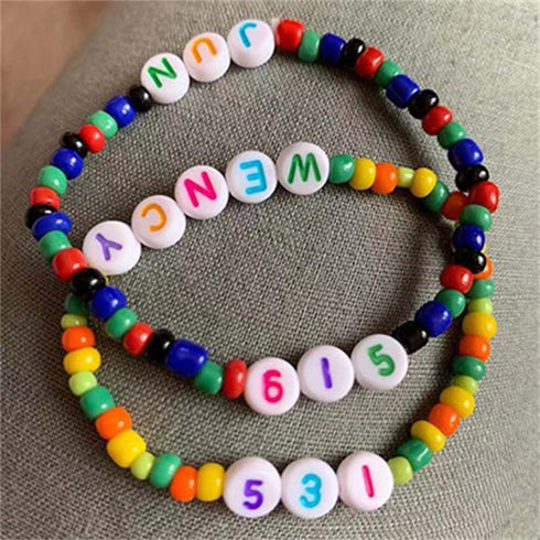 300pcs White Acrylic Number Beads 7x4mm Mixed Number Beads Acrylic Plastic Round Shape Loose Beads (White & Color)...
